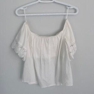 Express off shoulder white top